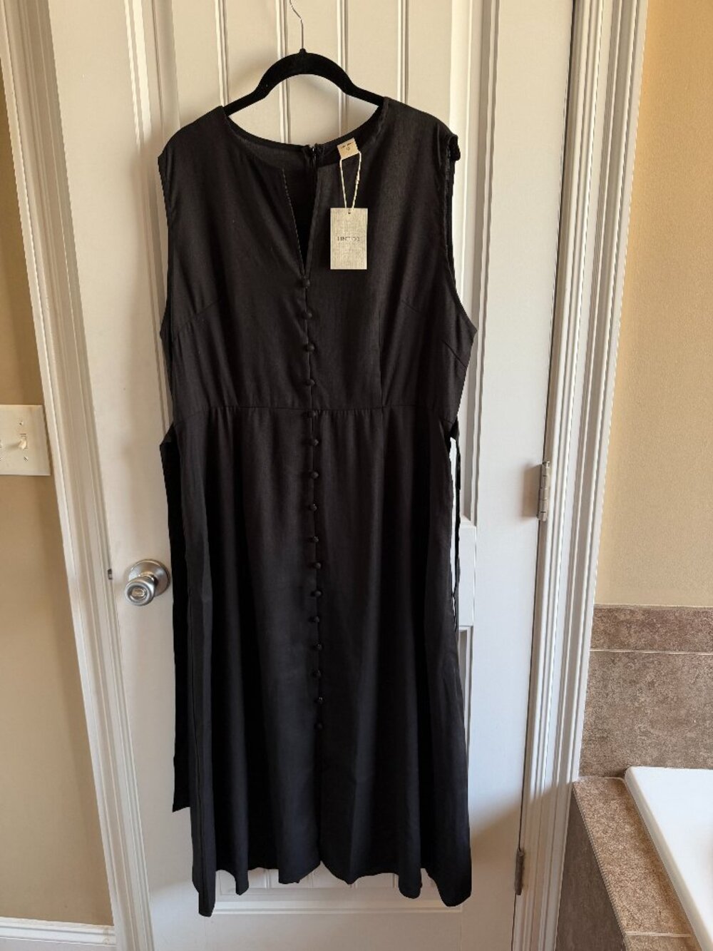 NWT: LINTICO Willow Linen V-Neck Sleeveless Maxi Dress XXL